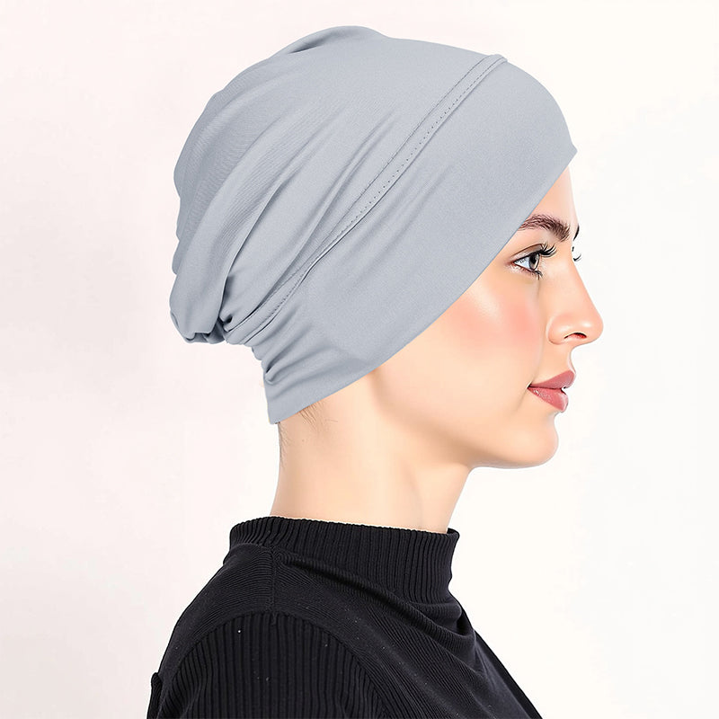 👒 Köp 1 få 1 GRATIS!🌸 Mjuk Stretch Turban Mössa – Mjölksilke Tyg & Anti-Halk Passform – Hår Volym Döljare – Multi-Använd Under Sjaal 🧣
