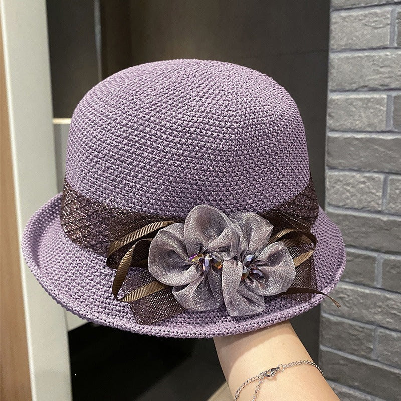 Hopfällbar sommarhatt med hög krona för kvinnor