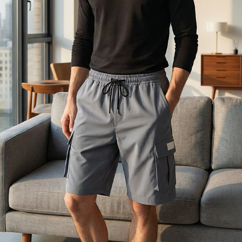 🩳 50% RABATT NU! 🌿 Herr cargoshorts – Elastisk midja, lättvikt & multi-ficka – Andningsbar & sval – redo för sommarens utflykter och vardag ☀️