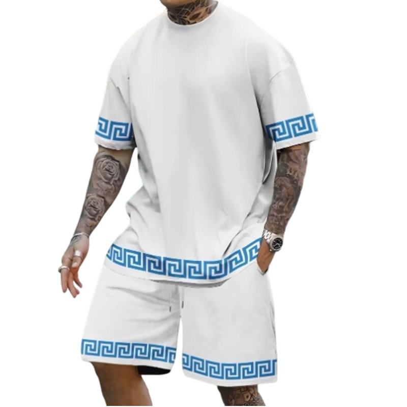 🌿 TIDSBEGRÄNSAD 50% RABATT! ✨ Kortärmad T-shirt & Shorts Set – Andningsbart, Oversized ✨