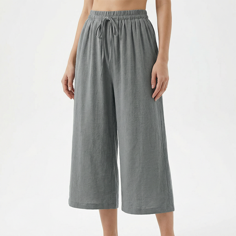 👖 50% RABATT NU!☁️ Dam Capri Byxor – Resår midja & Andningsbar – Casual Sommar Essential ✨