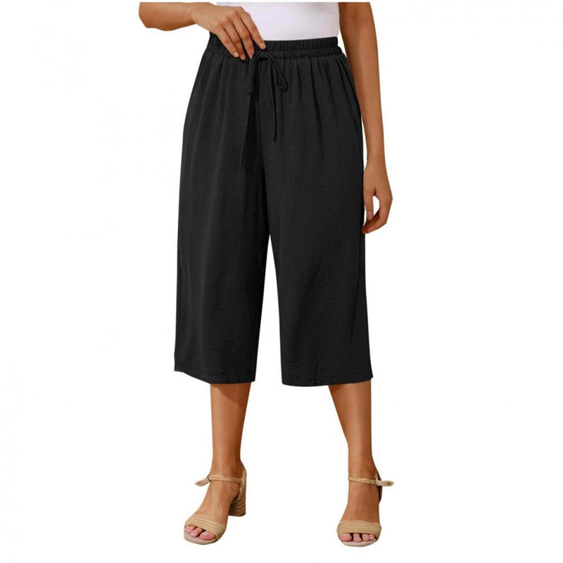 👖 50% RABATT NU!☁️ Dam Capri Byxor – Resår midja & Andningsbar – Casual Sommar Essential ✨