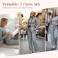 👚 50% RABATT! 👖 2-delat damset – Casual topp & byxor, minimalistisk stil – Mjukt material, ledig passform & perfekt för vardag, resor eller hemmakontor ✨