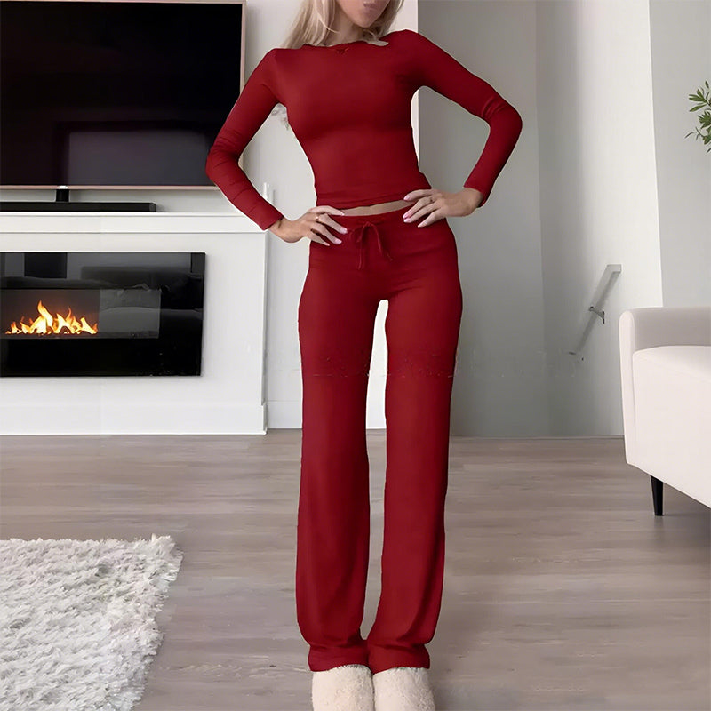 👚 50% RABATT! 👖 2-delat damset – Casual topp & byxor, minimalistisk stil – Mjukt material, ledig passform & perfekt för vardag, resor eller hemmakontor ✨