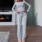 👚 50% RABATT! 👖 2-delat damset – Casual topp & byxor, minimalistisk stil – Mjukt material, ledig passform & perfekt för vardag, resor eller hemmakontor ✨