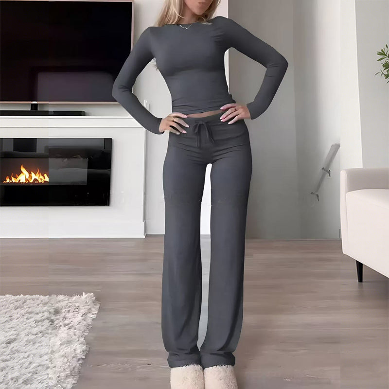 👚 50% RABATT! 👖 2-delat damset – Casual topp & byxor, minimalistisk stil – Mjukt material, ledig passform & perfekt för vardag, resor eller hemmakontor ✨