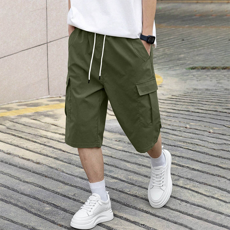 🩳 TIDSBEGRÄNSAT ERBJUDANDE 50% RABATT! ✨ Herr Cargoshorts – Dragsko, Flera Fickor, Lättvikt 🏃‍♂️