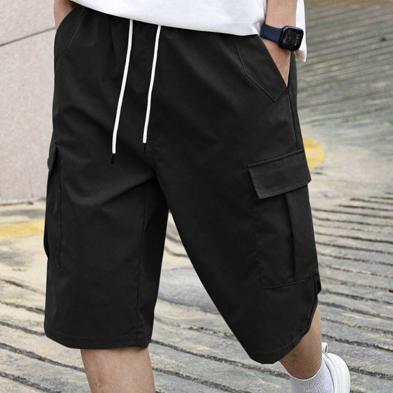 🩳 TIDSBEGRÄNSAT ERBJUDANDE 50% RABATT! ✨ Herr Cargoshorts – Dragsko, Flera Fickor, Lättvikt 🏃‍♂️