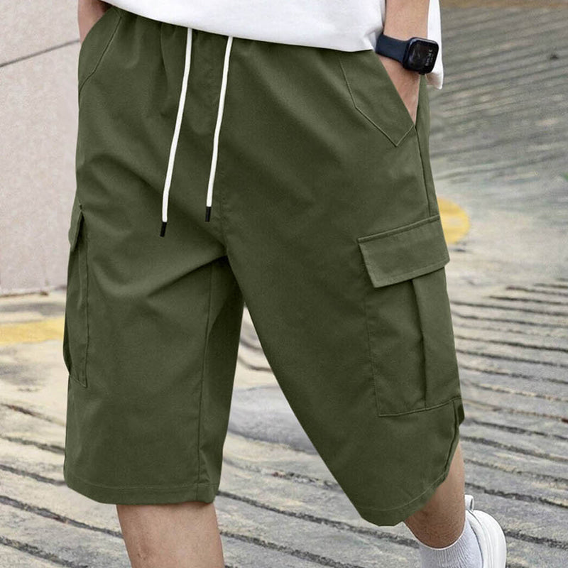 🩳 TIDSBEGRÄNSAT ERBJUDANDE 50% RABATT! ✨ Herr Cargoshorts – Dragsko, Flera Fickor, Lättvikt 🏃‍♂️