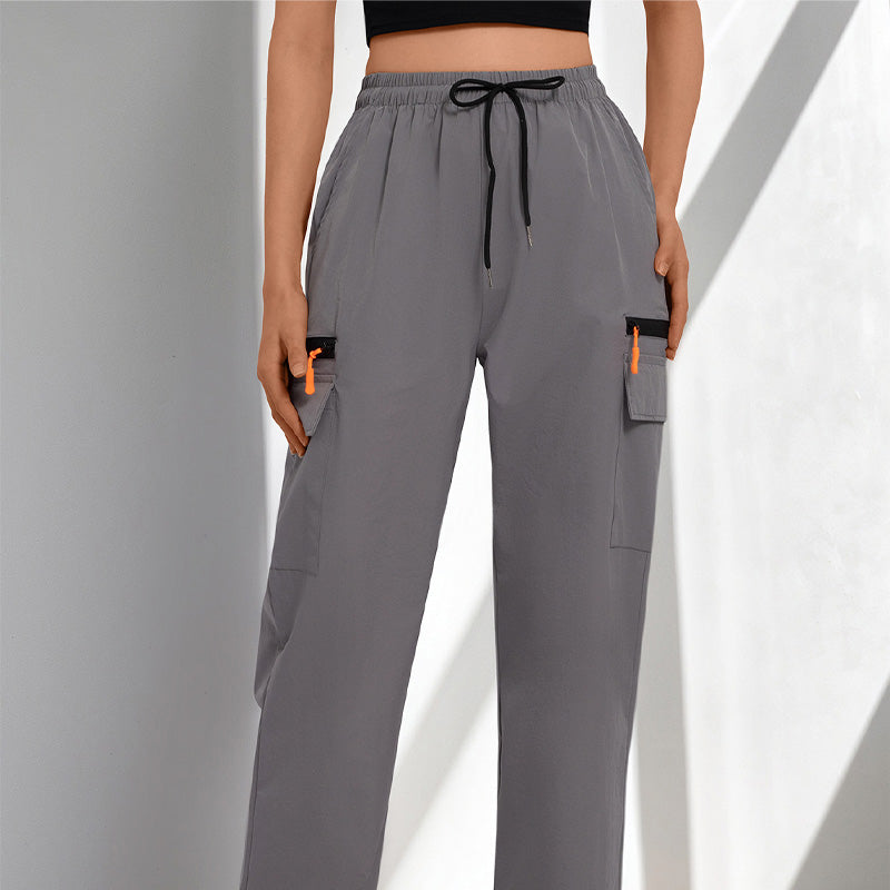 👖 50% RABATT NU! 🎒 Kvinnors Dragsko Cargobyxor – Andningsbara, Fickor & Raka Ben – Avslappnad Passform, Enkel Rörelse ✨