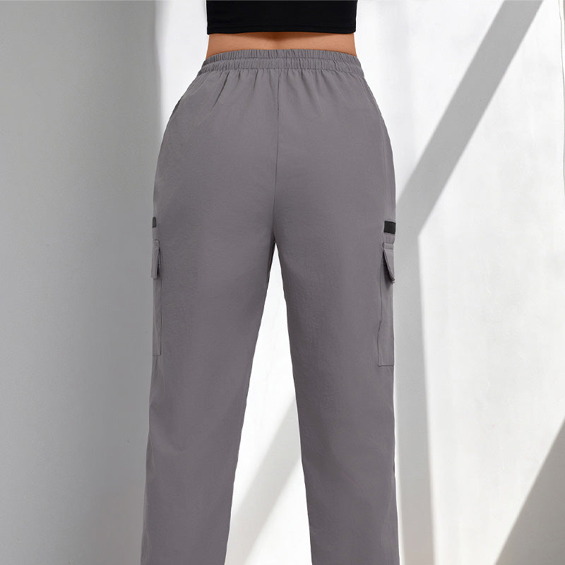 👖 50% RABATT NU! 🎒 Kvinnors Dragsko Cargobyxor – Andningsbara, Fickor & Raka Ben – Avslappnad Passform, Enkel Rörelse ✨