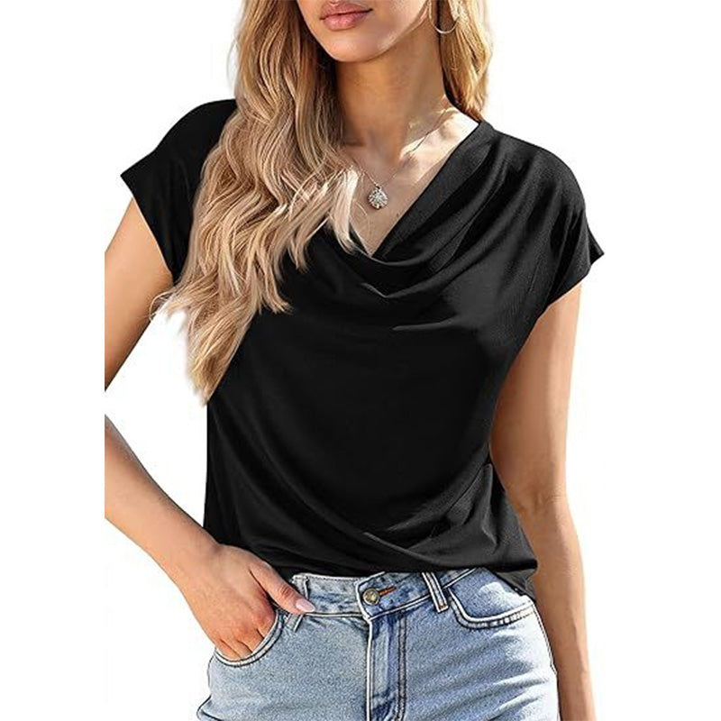 ⏰ 50 % RABATT – Endast under en begränsad tid ✨Damtop med vattenfallsringning ✨ Feminin stil & eleganta kapärmar