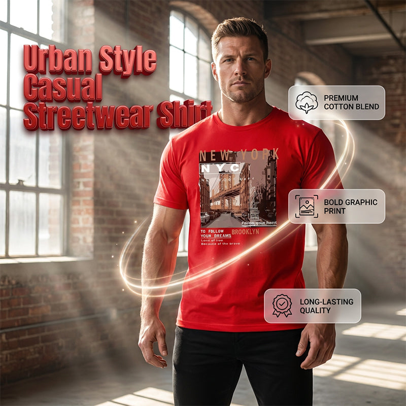 👕 50% RABATT NU! ⏰ Urban New York City T-shirt – Mjuk bomull, ikonisk NYC-print och andningsbar – perfekt för avslappnade dagar, resor eller den där city-inspirerade looken 🗽