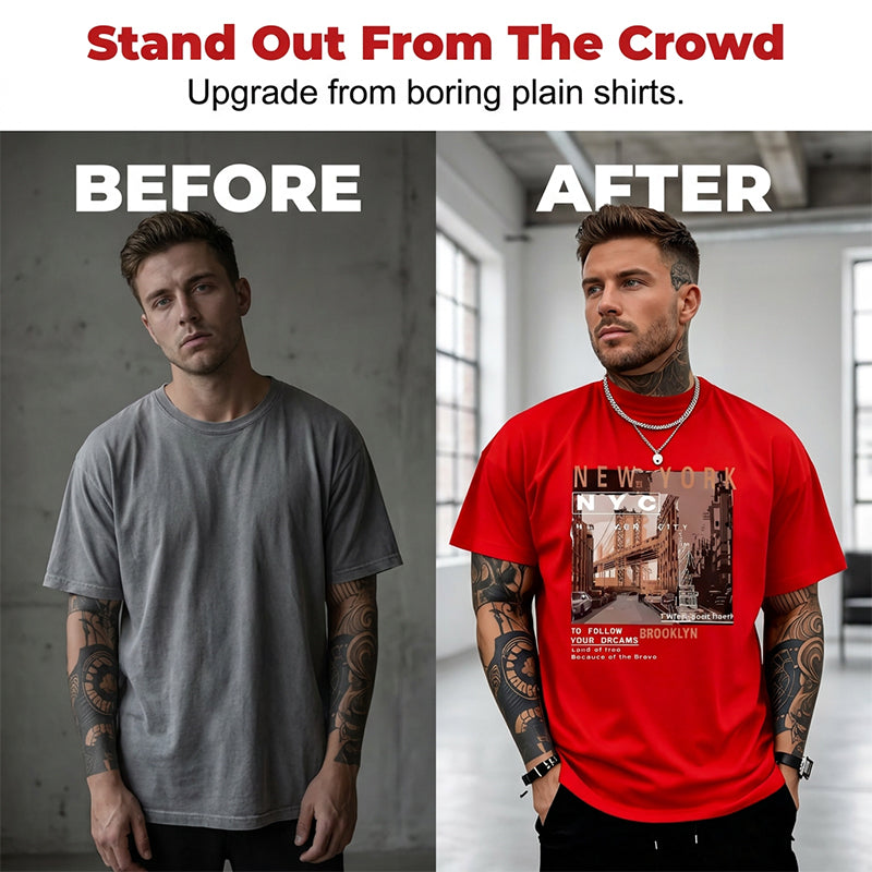 👕 50% RABATT NU! ⏰ Urban New York City T-shirt – Mjuk bomull, ikonisk NYC-print och andningsbar – perfekt för avslappnade dagar, resor eller den där city-inspirerade looken 🗽