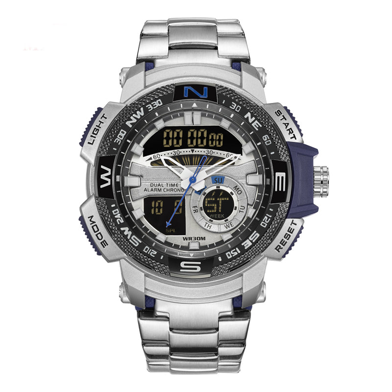 ✨50% RABATT NU! ✨Sportklocka för män med dubbla displayer ⌚ Analogt möter digitalt – håll koll på tid, datum och prestation i en elegant design ⚡
