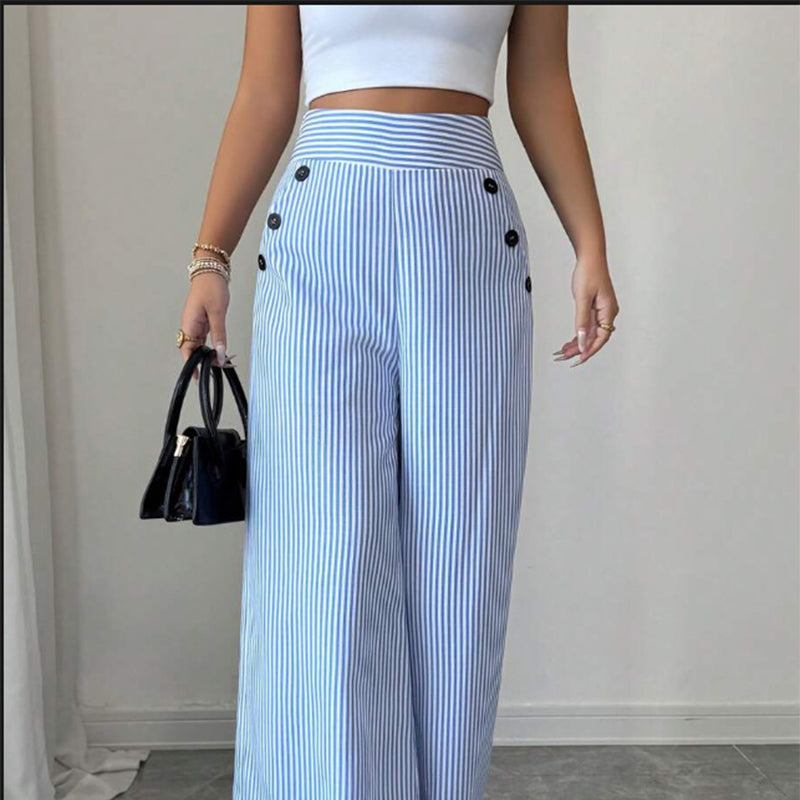 🔥 BÄSTSÄLJARE! 50% RABATT 👖 Vida Byxor med Knappdetaljer – Smickrande Passform & Tidlös Skandinavisk Stil 💫