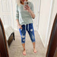 ⏰ 50 % RABATT – Endast under en begränsad tid ✨👖 Capribyxor i denim för damer med dragsko ✨ Bekväma, avslappnade och perfekta för sommaren