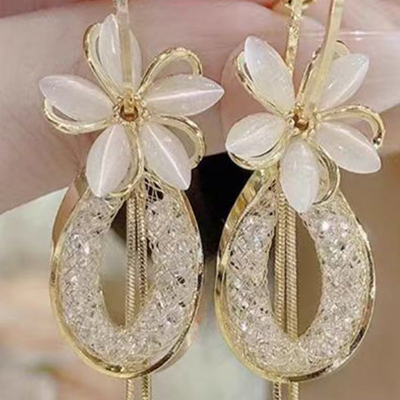 🌸 TIDSBEGRÄNSAD 50% RABATT! ✨ Blomma Tofs Hängande Örhängen – Opalescent, Gnistrande, Dynamiska 💫