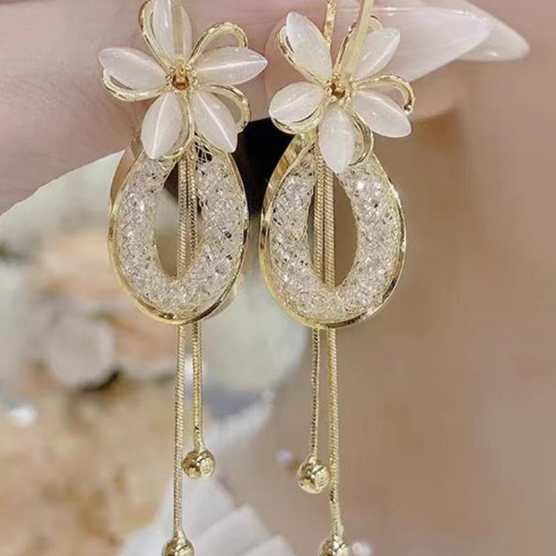 🌸 TIDSBEGRÄNSAD 50% RABATT! ✨ Blomma Tofs Hängande Örhängen – Opalescent, Gnistrande, Dynamiska 💫