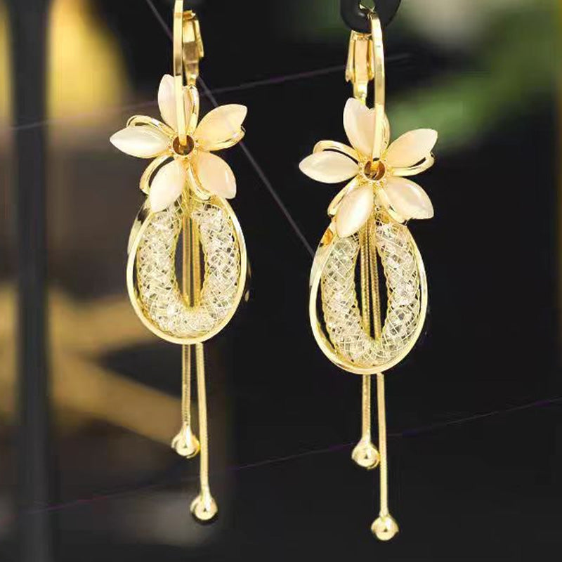 🌸 TIDSBEGRÄNSAD 50% RABATT! ✨ Blomma Tofs Hängande Örhängen – Opalescent, Gnistrande, Dynamiska 💫