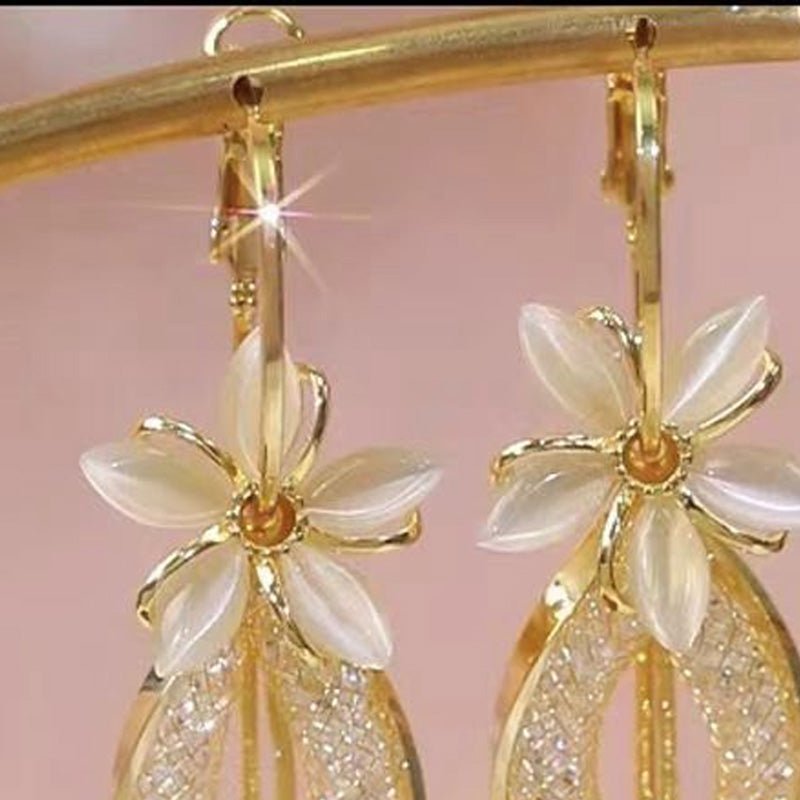 🌸 TIDSBEGRÄNSAD 50% RABATT! ✨ Blomma Tofs Hängande Örhängen – Opalescent, Gnistrande, Dynamiska 💫