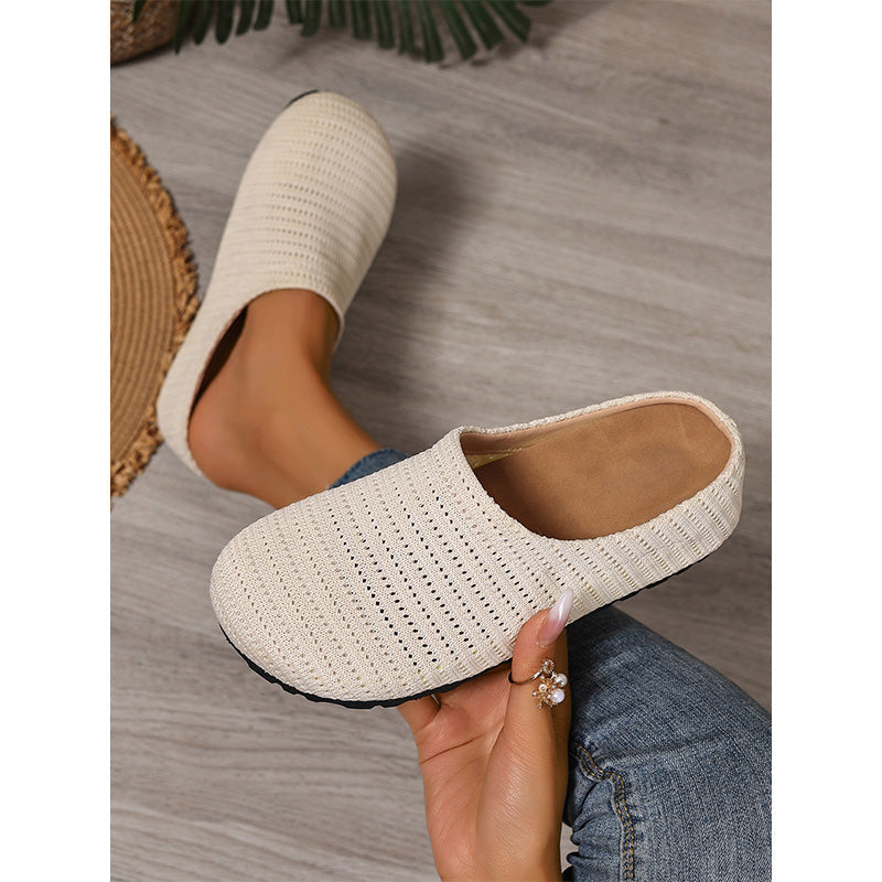👡 50% RABATT NU! 🌬️ Damernas andningsbara stickade påklingsmules – Lätta och skumgummifodrade – Lätt att ta på/av, perfekta för vardagar eller snabba ärenden – luftiga och bekväma 🌸