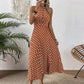 👗 50% RABATT! ⏳ Halterklänning med prickar för dam – Flödande & ledig passform – Perfekt för sommar, strand eller lata dagar – romantisk stil med retrokänsla 🌸
