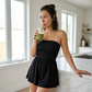 Strapless jumpsuit för damer – sommar- och strandklänning med veckad överdel