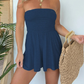 Strapless jumpsuit för damer – sommar- och strandklänning med veckad överdel