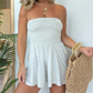 Strapless jumpsuit för damer – sommar- och strandklänning med veckad överdel