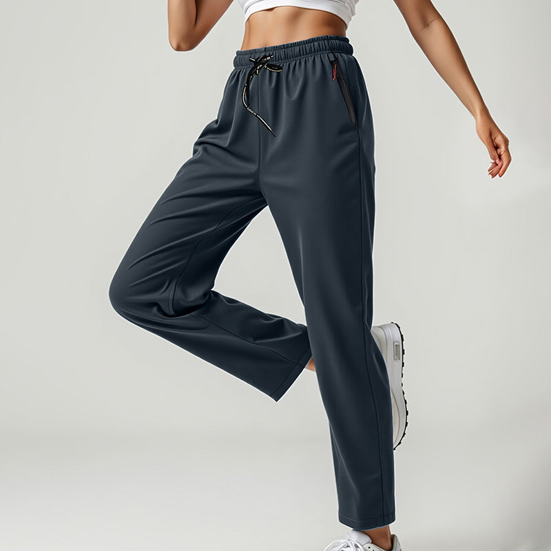 ☀️ Dam casual träningsbyxor – hög midja, lätt tyg & avslappnad passform, perfekta för vardag, resa & lata dagar 🧘‍♀️