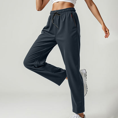 ☀️ Dam casual träningsbyxor – hög midja, lätt tyg & avslappnad passform, perfekta för vardag, resa & lata dagar 🧘‍♀️