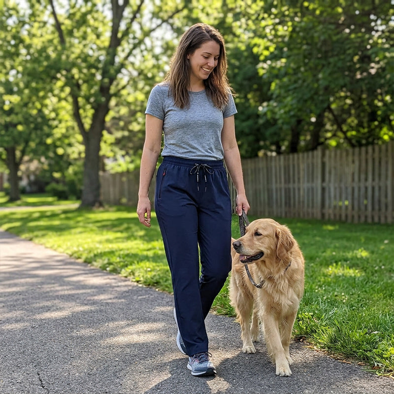 ☀️ Dam casual träningsbyxor – hög midja, lätt tyg & avslappnad passform, perfekta för vardag, resa & lata dagar 🧘‍♀️