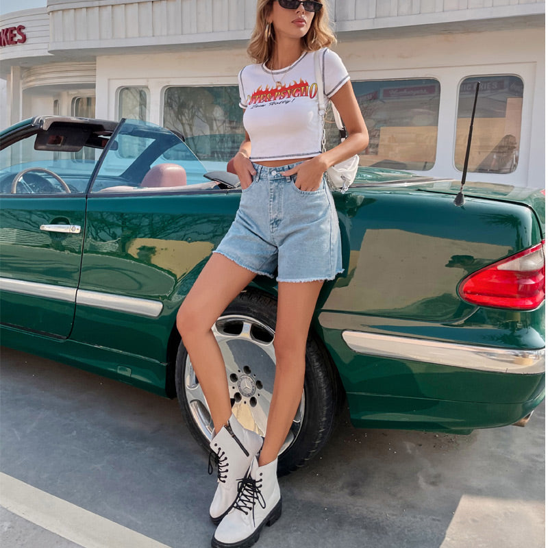 🌿 Dam casual shorts med hög midja – mjukt tyg, avslappnad passform & perfekta för vardag, strand & resa, enkla att matcha 🕶️
