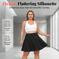 🌸 40 % RABATT NU! 🌸Dam Hög Midja Plus Size Tenniskjol med Fickor
