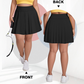 🌸 40 % RABATT NU! 🌸Dam Hög Midja Plus Size Tenniskjol med Fickor