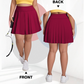 🌸 40 % RABATT NU! 🌸Dam Hög Midja Plus Size Tenniskjol med Fickor