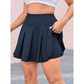 🌸 40 % RABATT NU! 🌸Dam Hög Midja Plus Size Tenniskjol med Fickor
