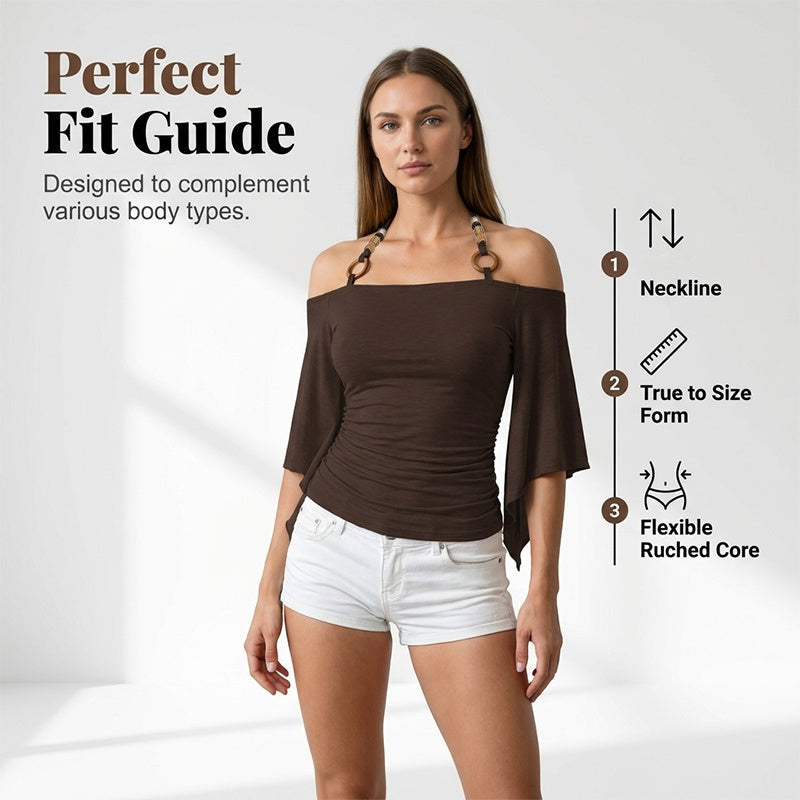Damtopp med Off-Shoulder Halterneck