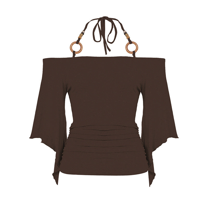 Damtopp med Off-Shoulder Halterneck