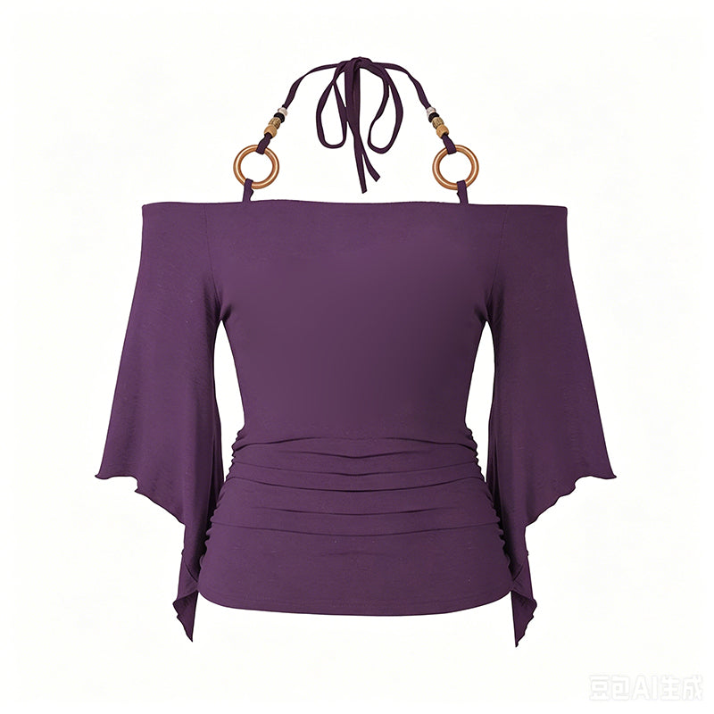 Damtopp med Off-Shoulder Halterneck