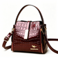 Glossy Crocodile Pattern Women's Handbag