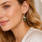 🌹 Elegant Rosebud C-Shaped Hoop Earrings – Rhinstone Embellished, Lightweight Alloy, 4 Colors ✨