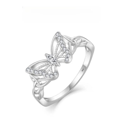 Refined Delicate Butterfly Accent Ring