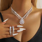 Elegant Lotus Rhinestone Jewelry Set