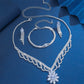 Elegant Lotus Rhinestone Jewelry Set