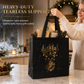 🎉 2026 Sale — Over 12,000 Sold!🎄 Black Non‑Woven Christmas Gift Tote Bag‑Gold Foil Reusable Holiday Packaging Bag ✨