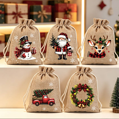 🎅🌲Christmas Drawstring Gift Bags💝