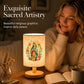 Virgin Mary Pattern Wooden Table Lamp