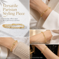 ✨ 50% OFF! ✨ Gold Rhinestone Heart & Square Hollow Chain Bracelet